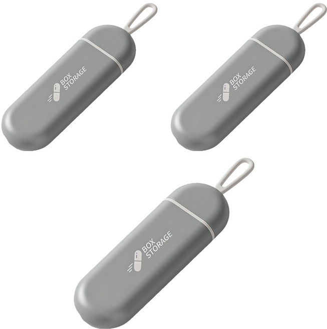 방수 휴대용 3칸 미니 알약 케이스, 3개