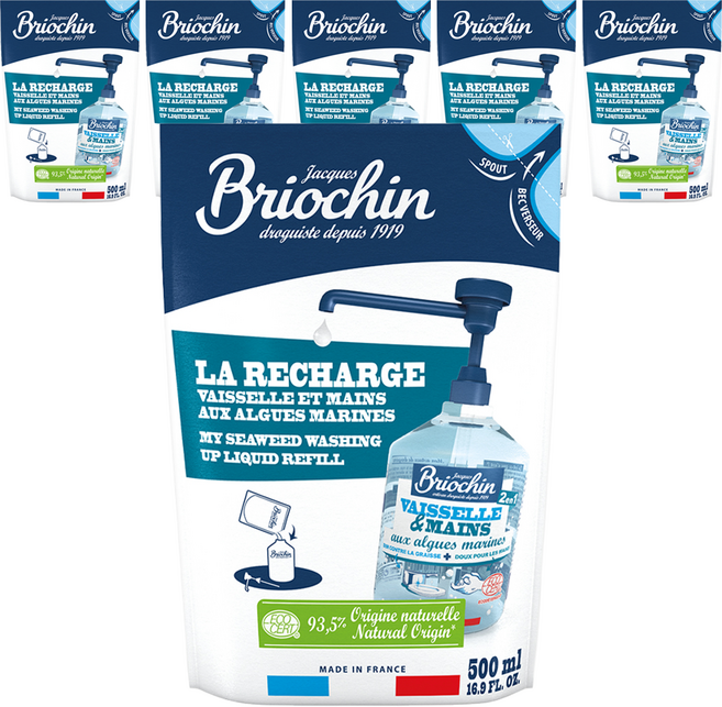 브리오신 식품용 기구 용기용 주방세제 리필, 500ml, 6개