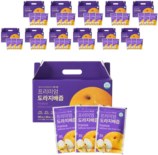 유기농마루 국내산 도라지배즙 프리미엄, 100ml, 360개