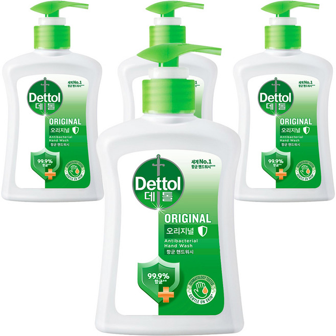 데톨 향균 핸드워시 오리지널, 250g, 250ml, 4개