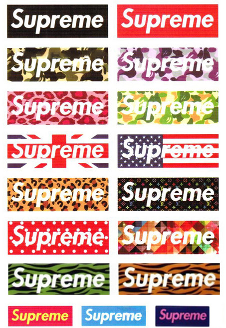 파티복닷컴 슈프림 여행용 캐리어 스티커 세트 ST-D10, 혼합 색상, 1세트