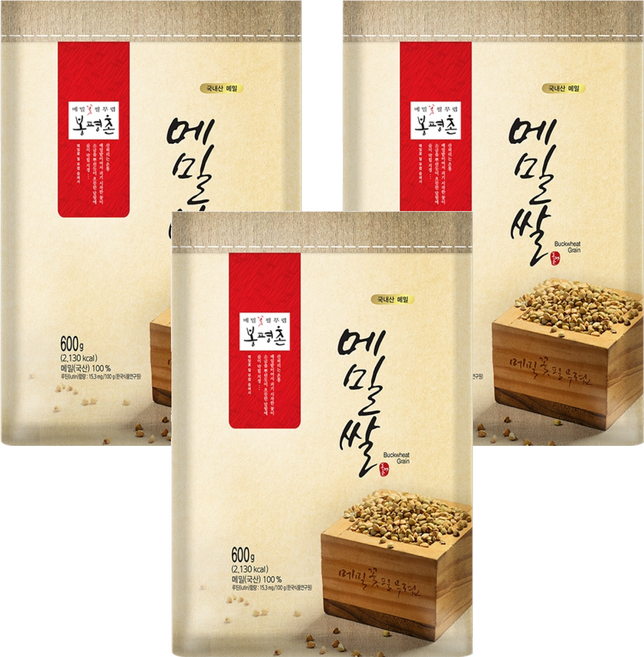 봉평촌 메밀쌀, 600g, 3개