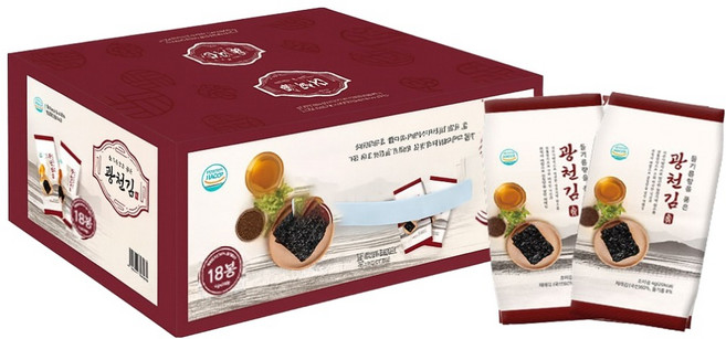 광천김 들기름향을 품은 광천김, 4g, 18개