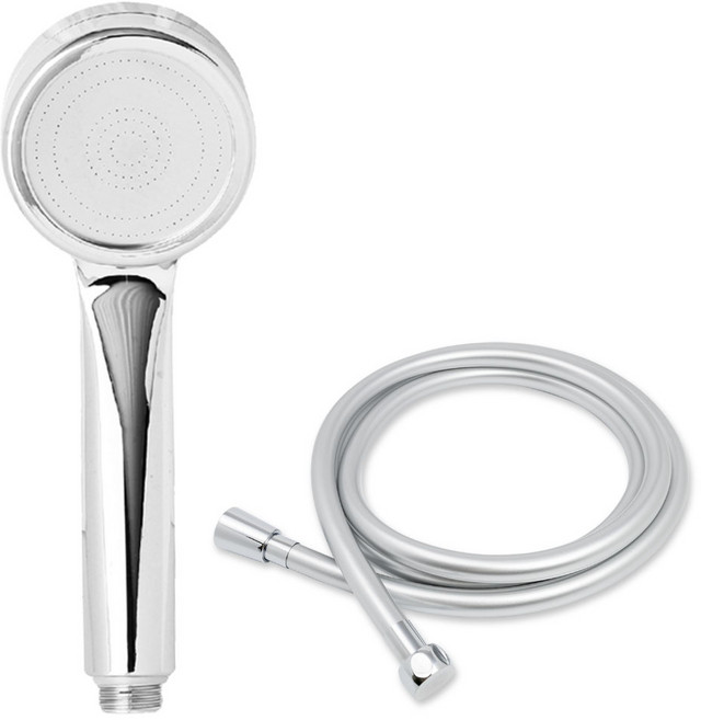 제일바스 물때방지 PVC 줄호스 + 샤워헤드 세트 실버 2.5m, 1개