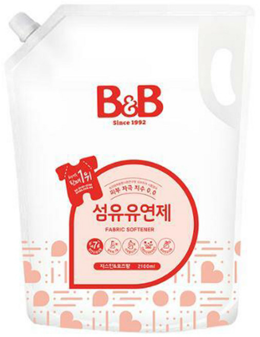 비앤비 섬유유연제 자스민 앤 로즈 리필, 2.1L, 1개