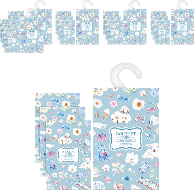 부케가르니 퍼퓸드 샤쉐 옷장방향제 본품, 20g, 24개, 베이비파우더