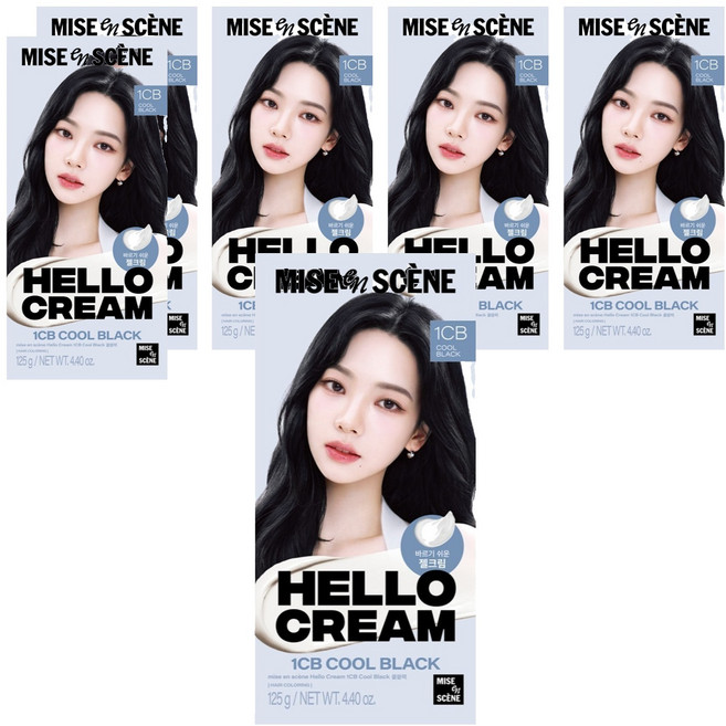 mise en scene 魅尚萱 Hello Cream染髮霜, 1CB(冷光酷黑), 6盒