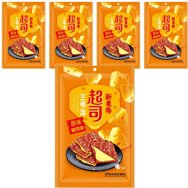 新東陽 起司三明治豬肉乾, 180g, 5包