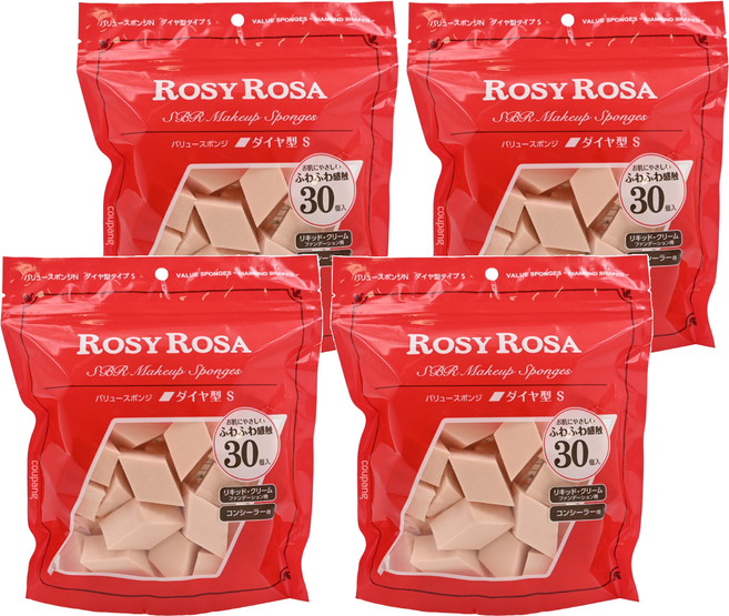 ROSY ROSA 粉底液粉撲 菱型 30個入 SBR材質, 4包