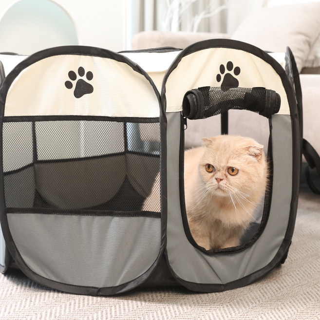 대한 반려동물 울타리 캠핑 텐트 하우스, 그레이, 1개