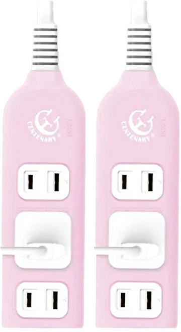 CENTENARY 成電牌 3+1座延長線 2孔 CT-2042B, 1.8m, 玫瑰粉, 2條
