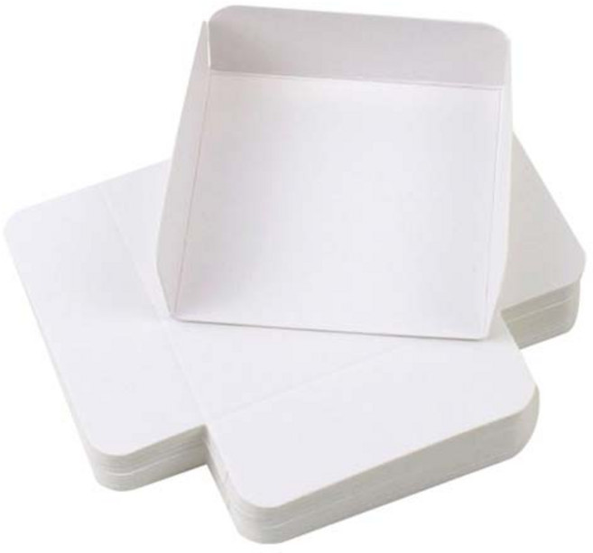 아이엔피 사각 쿠키받침 막힘 ㄷ 형 7호 7.5 x 7.5 x 3 cm, 화이트, 40개