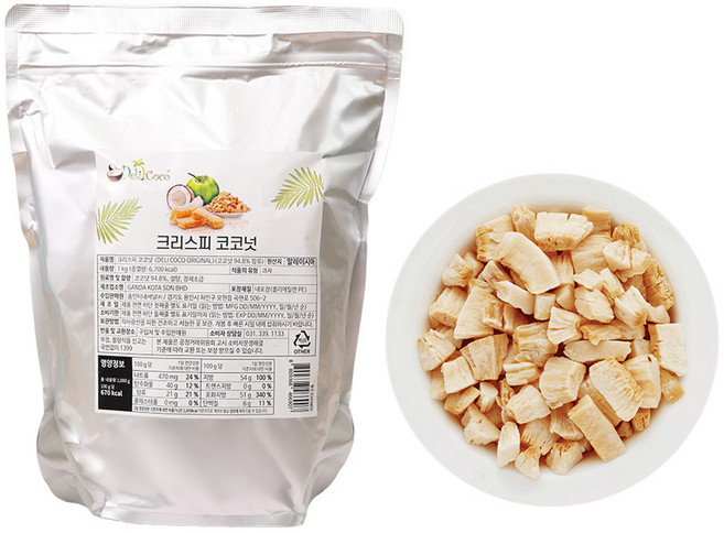 딜라잇가든 크리스피 코코넛칩 청크, 1kg, 1개