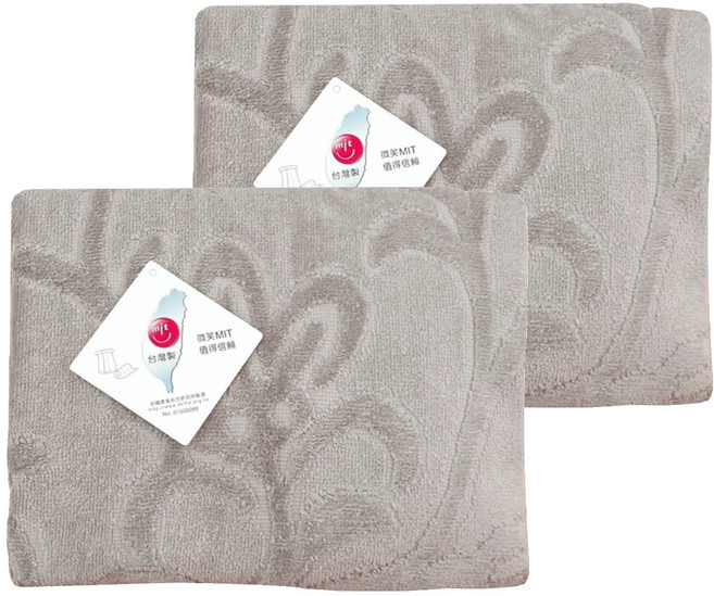 GRACE 格蕾絲 枕巾 52x70cm 台灣製造, 鉛灰色, 2條