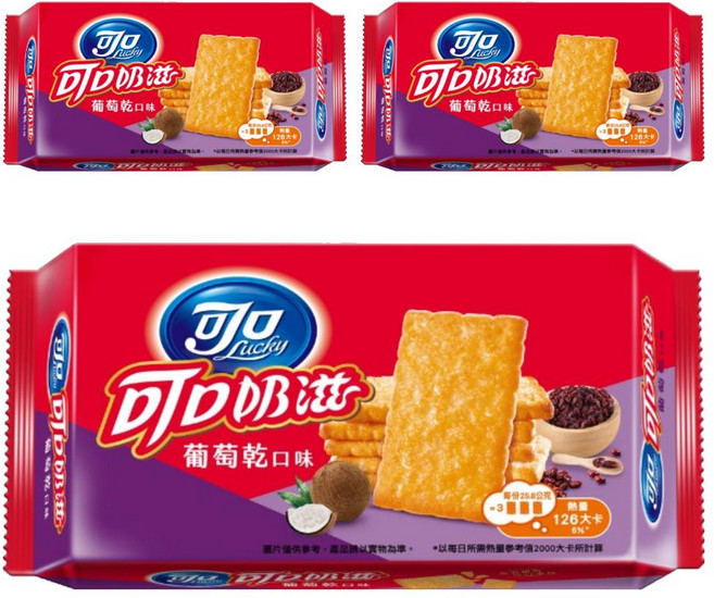 可口 可口奶滋 葡萄乾, 103.2g, 3包