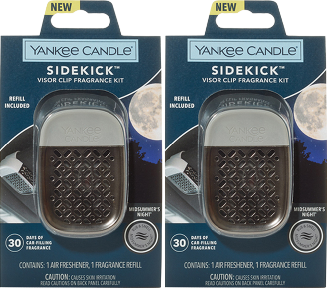 양키캔들 사이드킥 차량용 방향제 바이저클립XO 본품, 2개, 미드썸머나잇