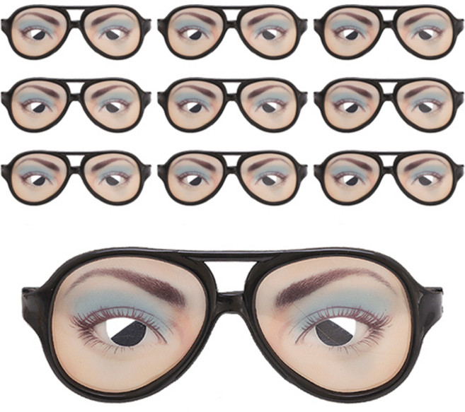 파티공구 여자 눈 안경, 혼합색상, 10개