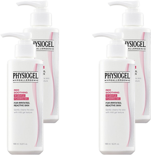 피지오겔 레드 수딩 에이아이 젠틀 포밍 클렌징 젤, 180ml, 4개