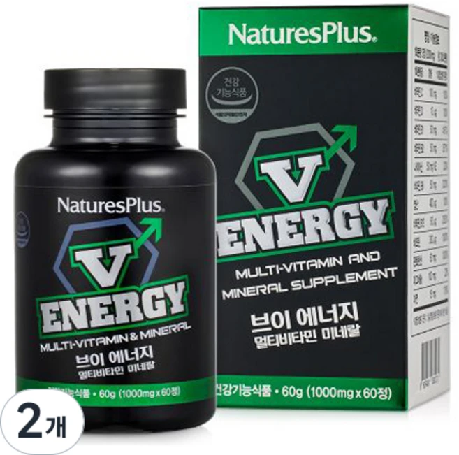 네이처스플러스 브이 에너지 미네랄 멀티비타민, 60정, 2개 - 쿠팡