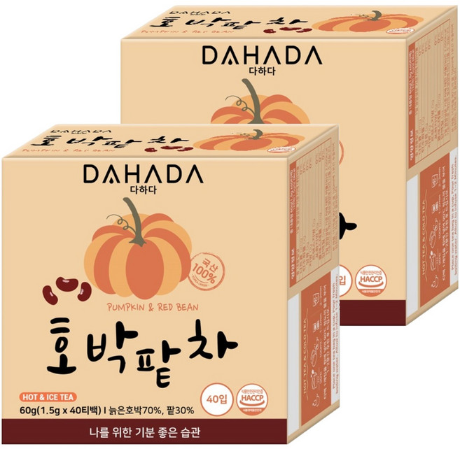 다하다 호박팥차, 1.5g, 40개입, 2개