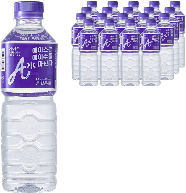 에이수 알칼리 암반수, 500ml, 20개