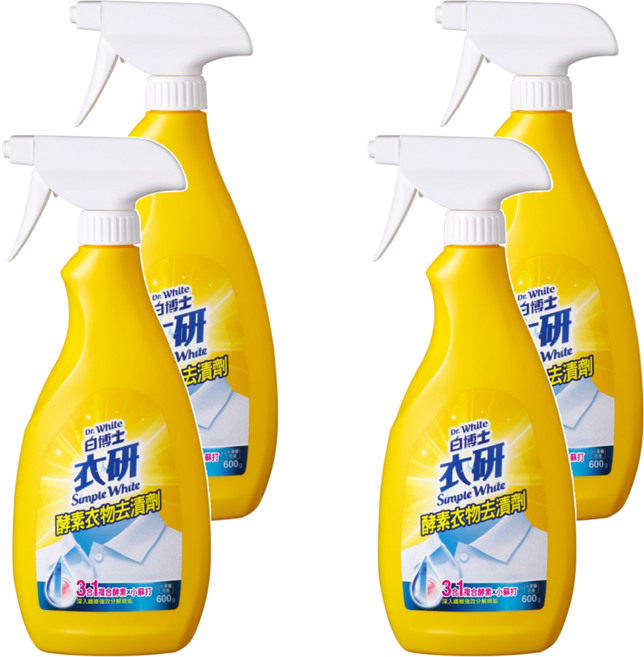 Dr.White 白博士 衣研酵素衣物去漬劑, 4個, 600g