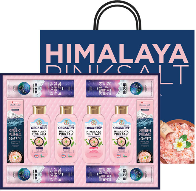 LG생활건강 히말라야 핑크솔트 선물세트 38호 + 쇼핑백, 1세트