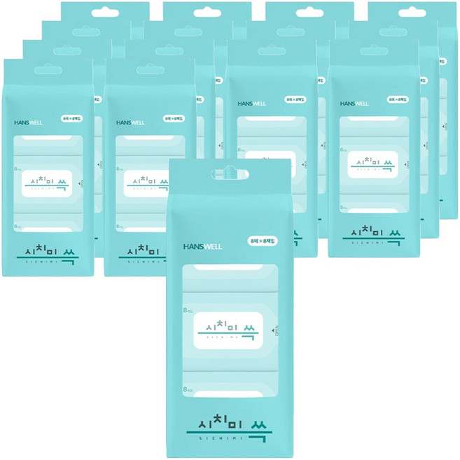 시치미 쓱 데일리 초미니 물티슈 휴대형, 8매, 15개