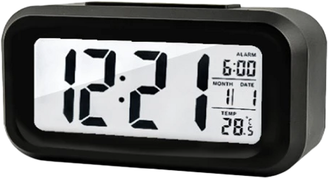 懶人鬧鐘 Y378 10 x 5.5 x 2.6cm 60g 2個, 黑色