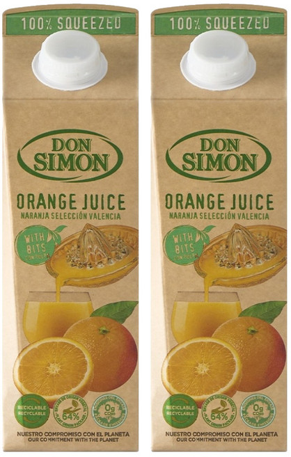 돈시몬 착즙 오렌지 주스, 1L, 2개