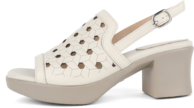 GISSE 女款 J.Shoe 手工製天然羊皮 Alice 鏤空防水臺涼鞋 6cm