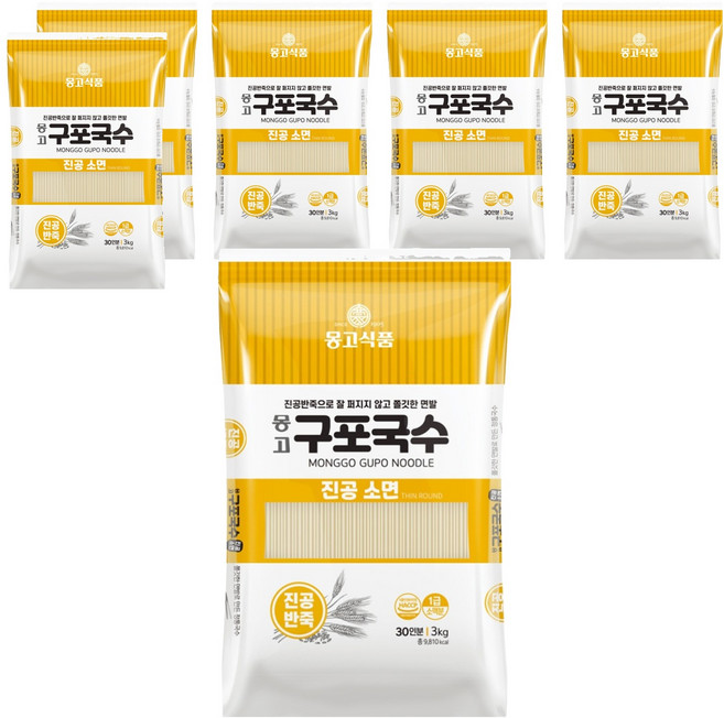몽고간장 구포국수 진공소면, 3kg, 6개
