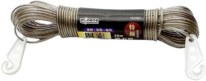 minono 米諾諾 鋼索曬衣繩 20m, 灰色, 1個