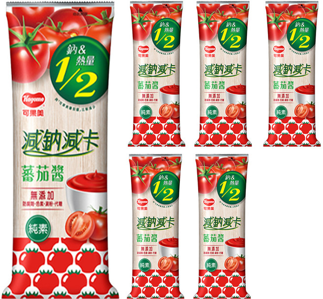 KAGOME 可果美 減鈉減卡蕃茄醬, 465g, 6瓶