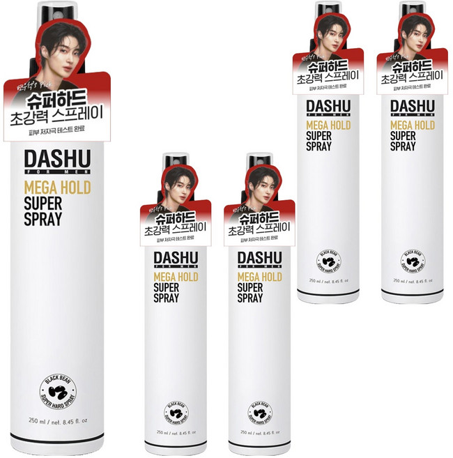 다슈 포 맨 프리미엄 메가 홀드 슈퍼 헤어스프레이, 250ml, 5개
