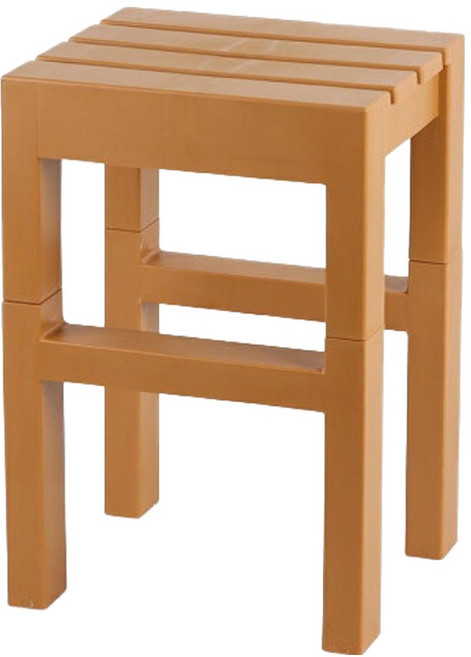 HOUSE 好室喵 巧木方型椅 CH00136, 土黃色, 1個