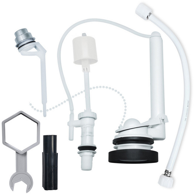 또바기닷컴 양변기 부속품 장원 측면 무소음 버튼형 + 공구 세트, 혼합색상