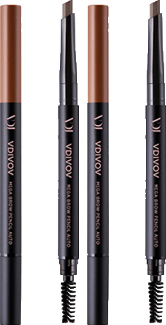 비디보브 메가 브로우 펜슬 오토 0.35g, 2호 미디움 브라운, 2개