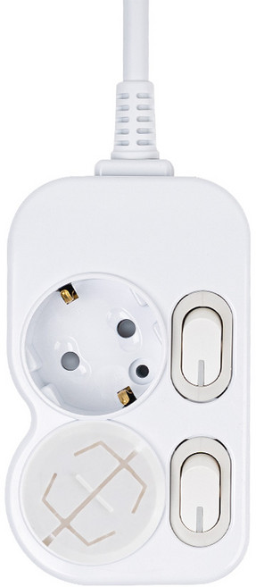 에코파워탭 에코파워탭 LED 개별 절전 멀티탭 2구, 화이트(멀티탭), 랜덤발송(안전커버), 1개, 4m