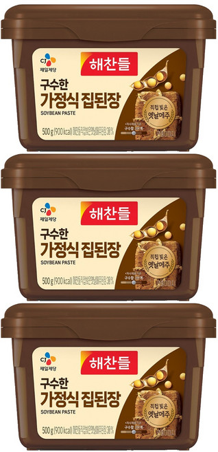 해찬들 구수한 가정식 집된장, 500g, 3개