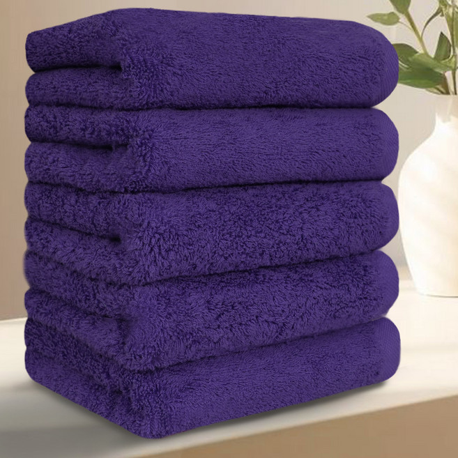 테리크 프리미엄 먼지없는 호텔 수건 200g 40수 코마사 면, 퍼플, 5개