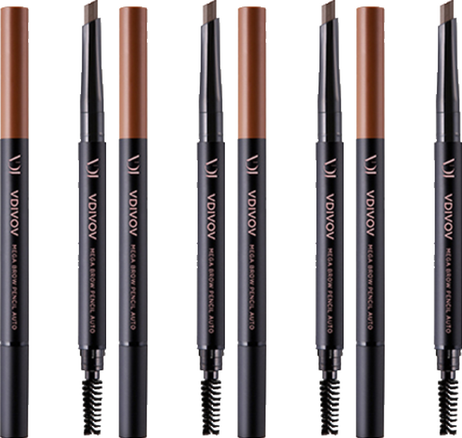 비디보브 메가 브로우 펜슬 오토 0.35g, 2호 미디움 브라운, 4개