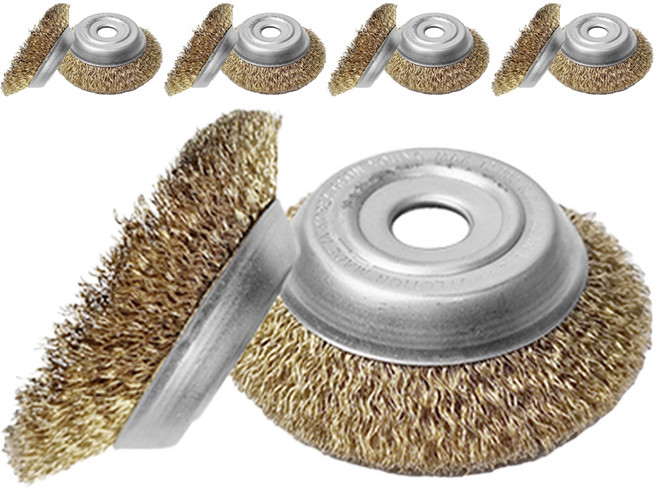 월드크린 녹제거 철 반컵 브러쉬 100mm, 10개