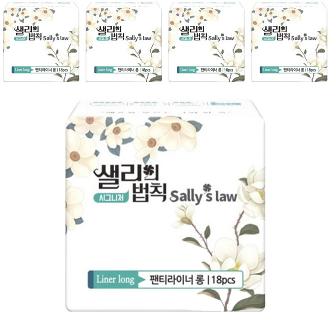샐리의법칙 시그니처 팬티라이너, 롱, 18개입, 5개