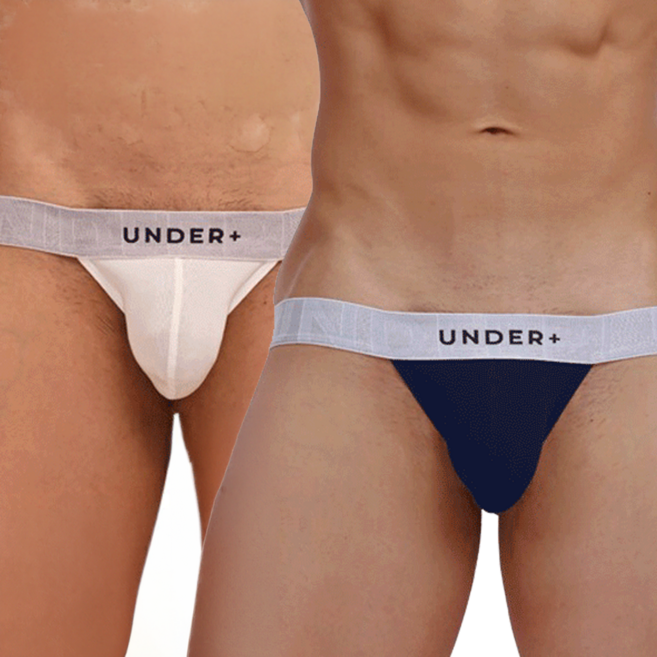 UNDERPLUS Silk Modal 50支莫代爾桑蠶絲 高衩三角內褲2件組