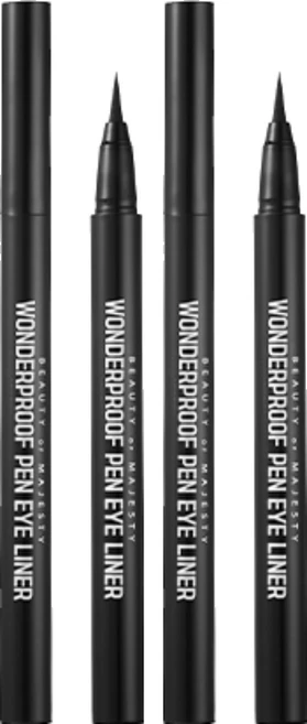 비오엠 원더프루프 펜 아이라이너 0.5g, 원더블랙, 2개 - 쿠팡