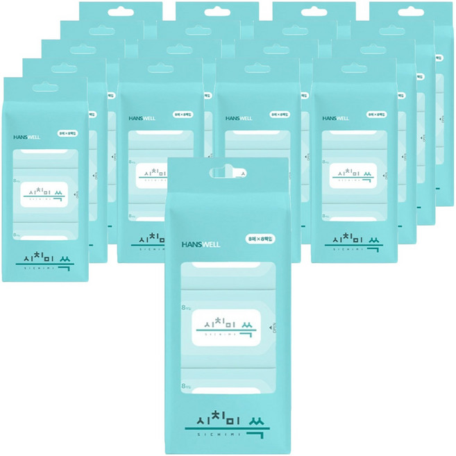 시치미 쓱 데일리 초미니 물티슈 휴대형, 8매, 18개