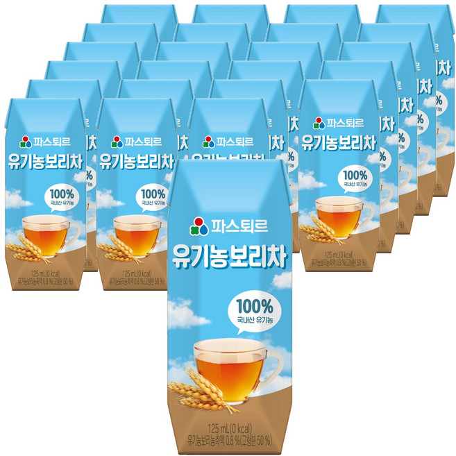 파스퇴르 유기농 보리차, 125ml, 24개