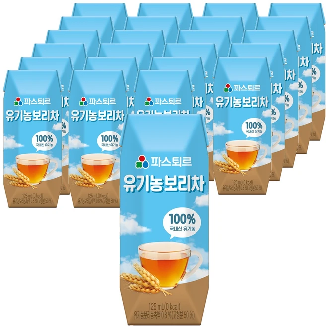 파스퇴르 유기농 보리차, 125ml, 24개 - 쿠팡