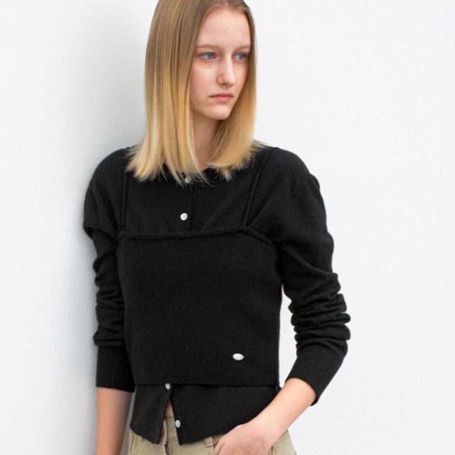 AtelierNain 女款Essential羊毛混紡修身開襟衫 CD-2241